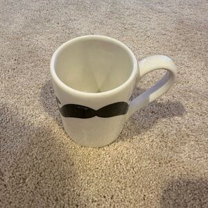 Claire's White Mug with Black Mustache Design